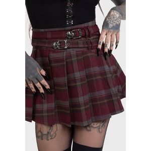 Killstar sable riot mini skirt skull goth punk grunge rave